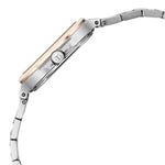 Titan Slim Square Quartz Alog with Date Silver Dial With Two Toned Color Stainless Steel Strap Watch For Women