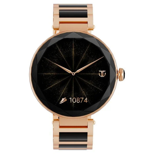 Titan Elixir with All 316L SS construction, 3.04 CM AMOLED Display, BT Calling, Skin Temperature Sensor, Womens Health 95293WD01