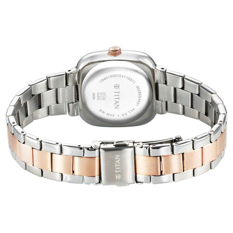 Titan Horizon Quartz Analog Silver Dial Stainless Steel Strap Watch For Women