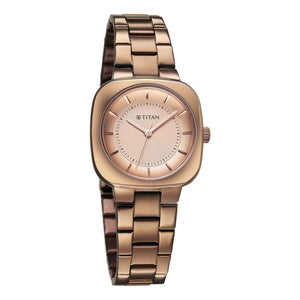 Titan Horizon Quartz Analog Brown Dial Stainless Steel Strap Watch For Women