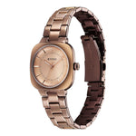 Titan Horizon Quartz Analog Brown Dial Stainless Steel Strap Watch For Women