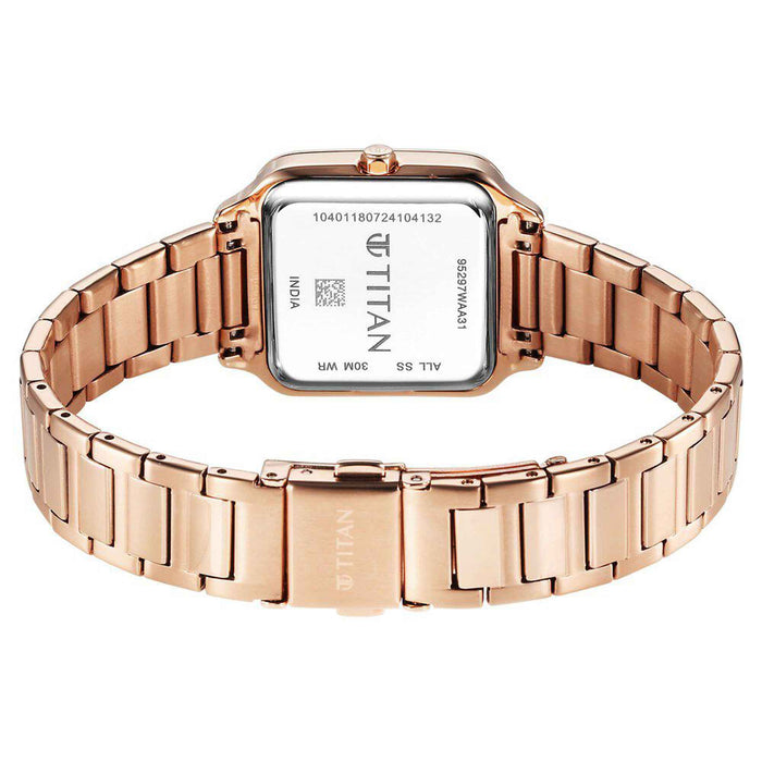 Titan Horizon Quartz Analog White Dial Stainless Steel Strap Watch For Women