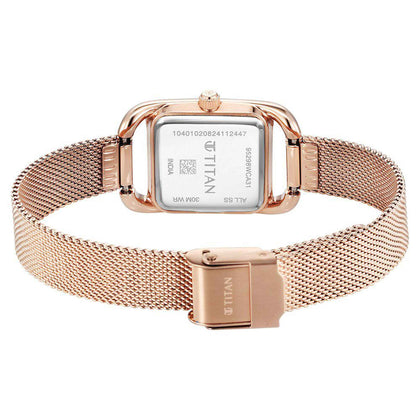 Titan Horizon Quartz Analog Pink Dial Stainless Steel Strap Watch For Women