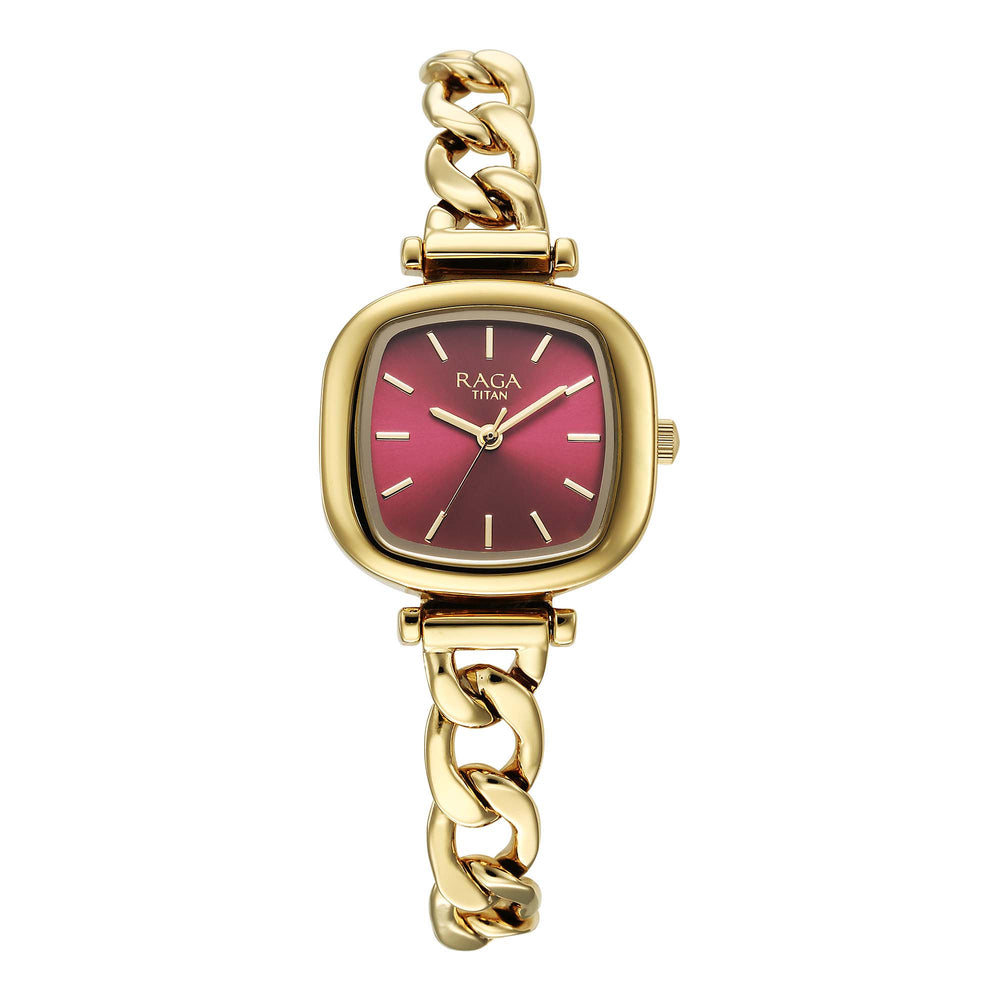 Titan Raga Showstopper 2.0 Strap Material Stainless Steel Dial Colour Red 95302YM01
