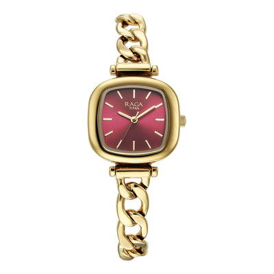 Titan Raga Showstopper 2.0 Strap Material Stainless Steel Dial Colour Red 95302YM01