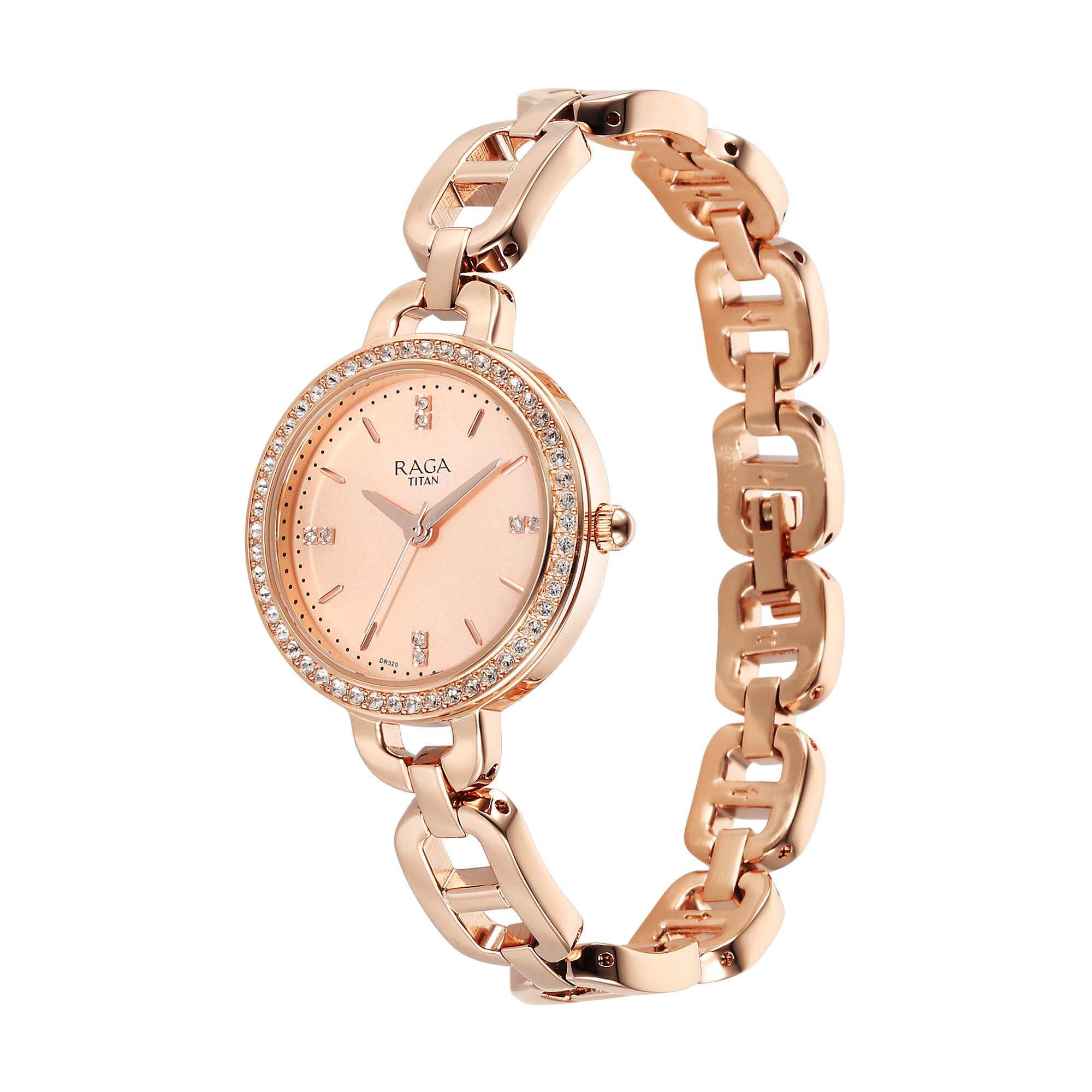Titan Raga Showstopper 2.0 Strap Material Stainless Steel Dial Colour Rose Gold 95305WM01