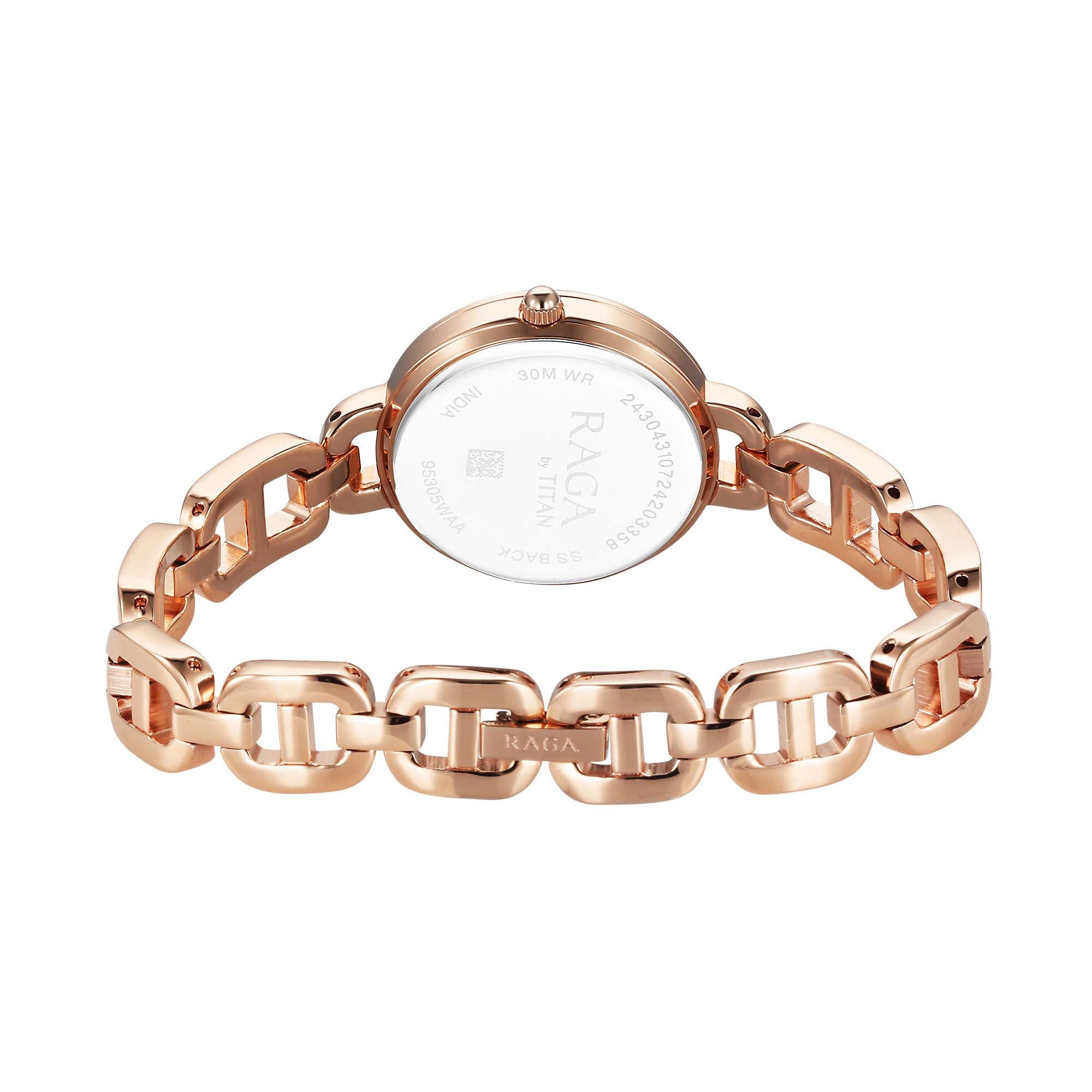 Titan Raga Showstopper 2.0 Strap Material Stainless Steel Dial Colour Rose Gold 95305WM01