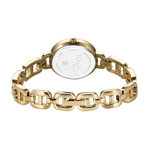 Titan Raga Showstopper 2.0 Strap Material Stainless Steel Dial Colour Gold 95305YM01