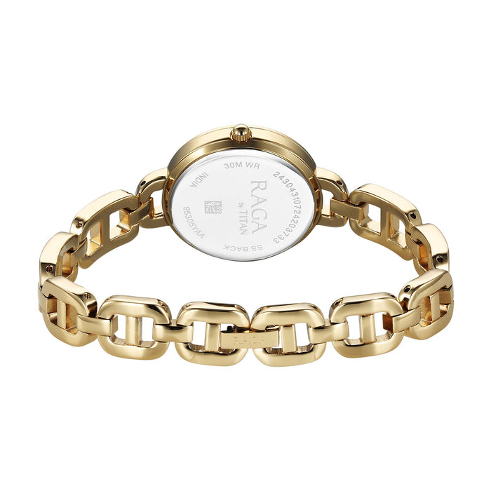 Titan Raga Showstopper 2.0 Strap Material Stainless Steel Dial Colour Gold 95305YM01