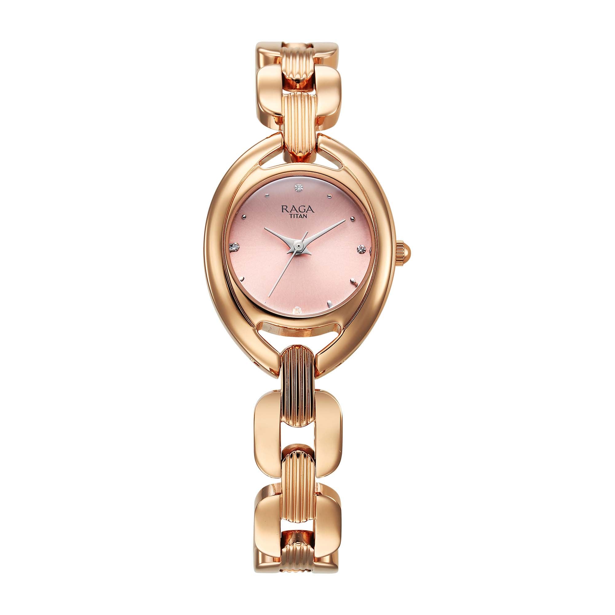 Titan Raga Showstopper 2.0 Strap Material Stainless Steel Dial Colour Pink 95306WM01