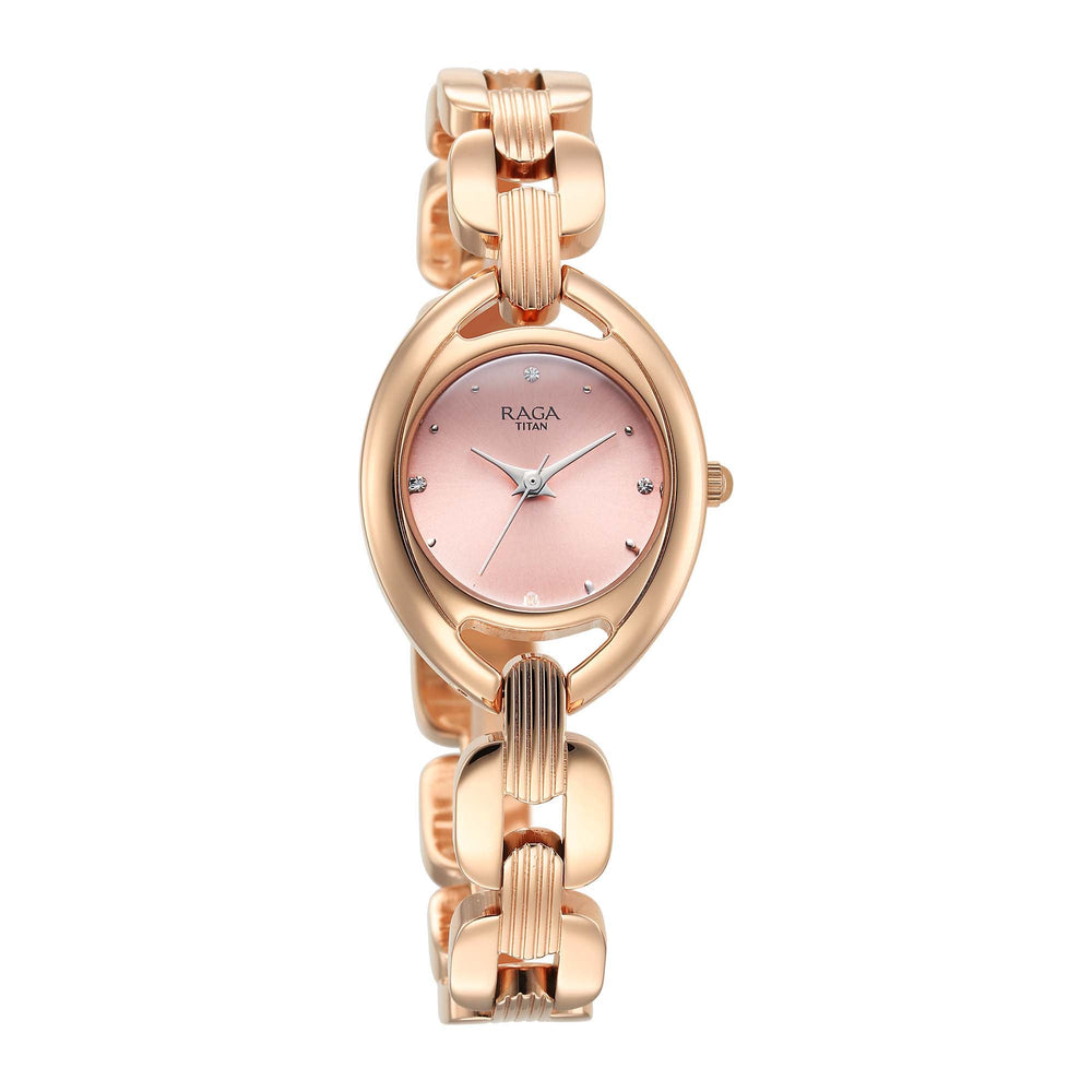Titan Raga Showstopper 2.0 Strap Material Stainless Steel Dial Colour Pink 95306WM01