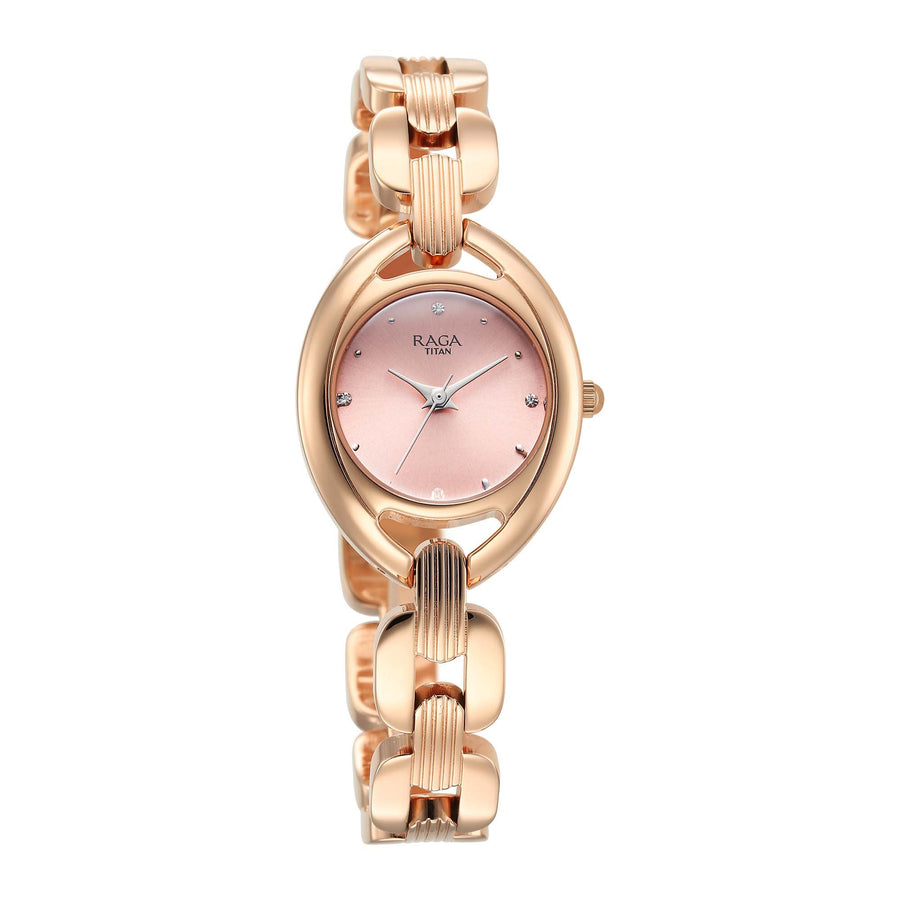 Titan Raga Showstopper 2.0 Strap Material Stainless Steel Dial Colour Pink 95306WM01