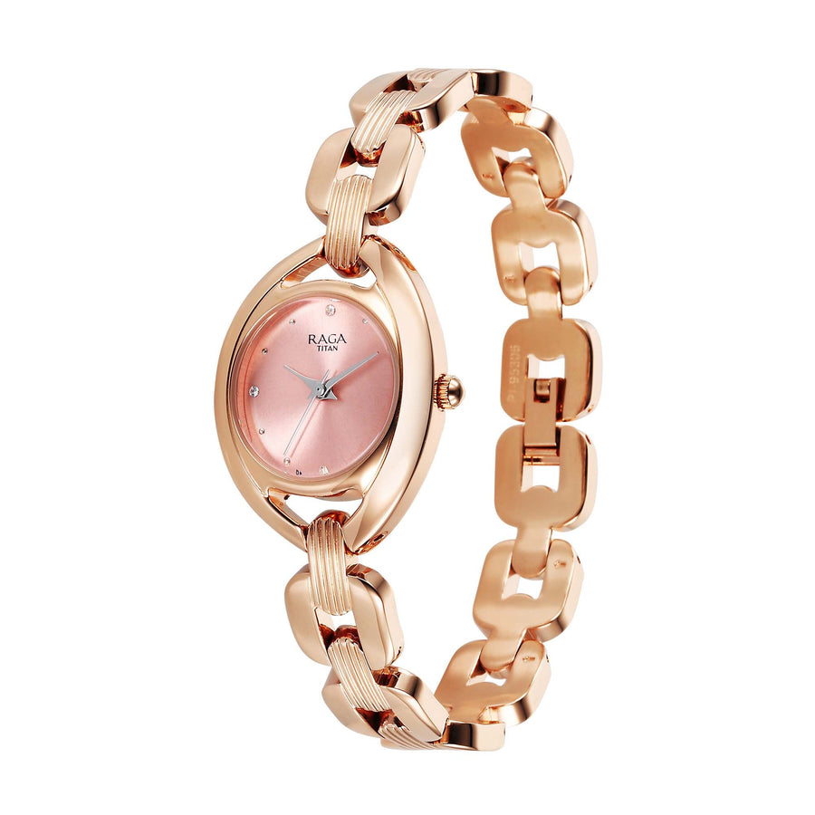Titan Raga Showstopper 2.0 Strap Material Stainless Steel Dial Colour Pink 95306WM01