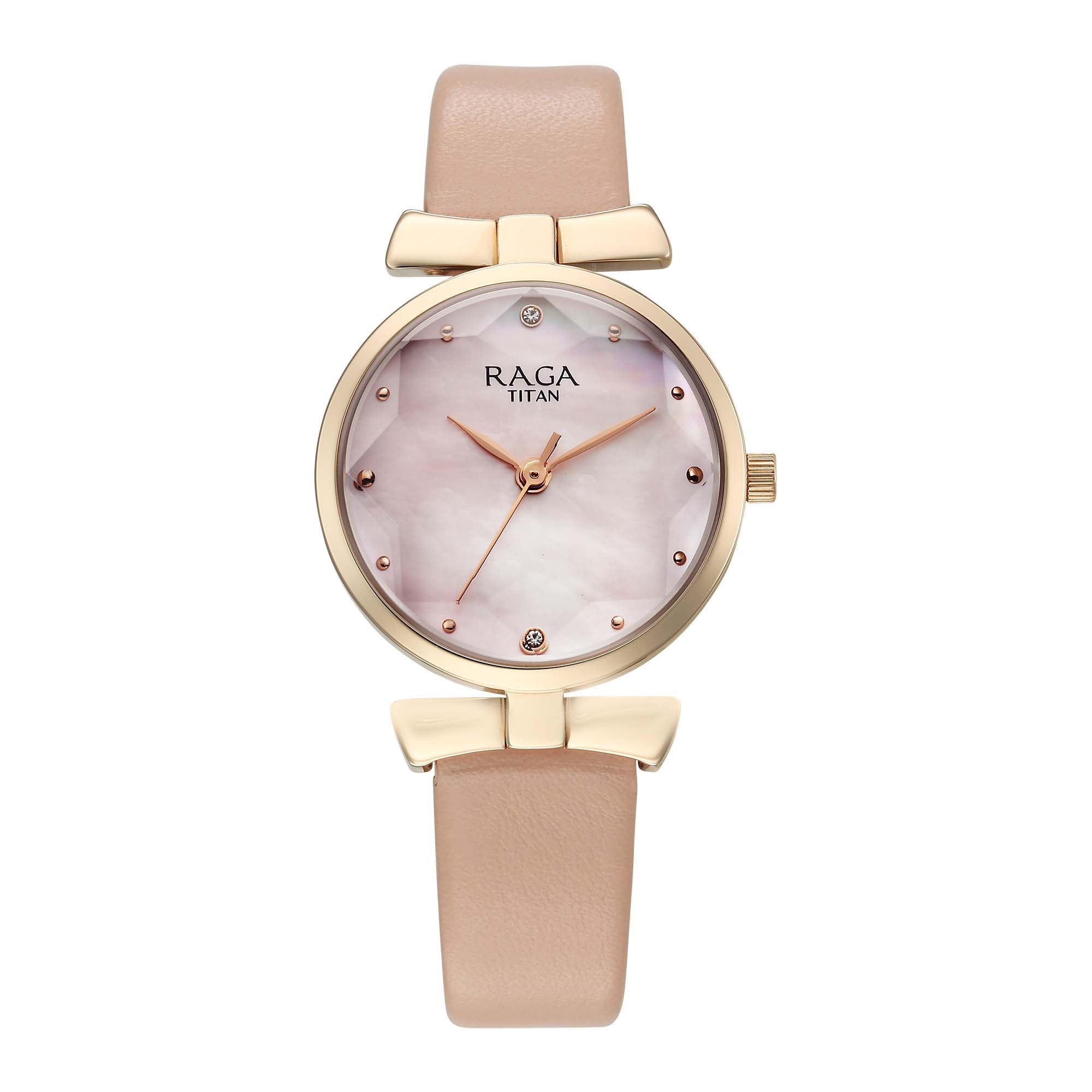 Titan Raga Showstopper 2.0 Strap Material Leather Dial Colour Mother Of Pearl 95308WL01