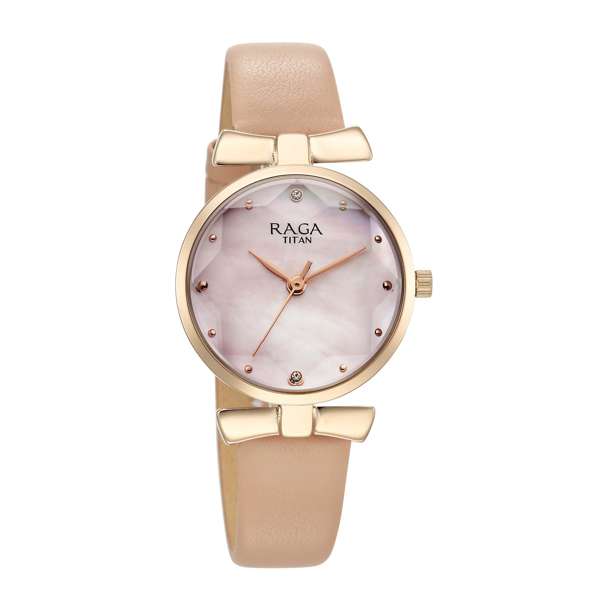Titan Raga Showstopper 2.0 Strap Material Leather Dial Colour Mother Of Pearl 95308WL01