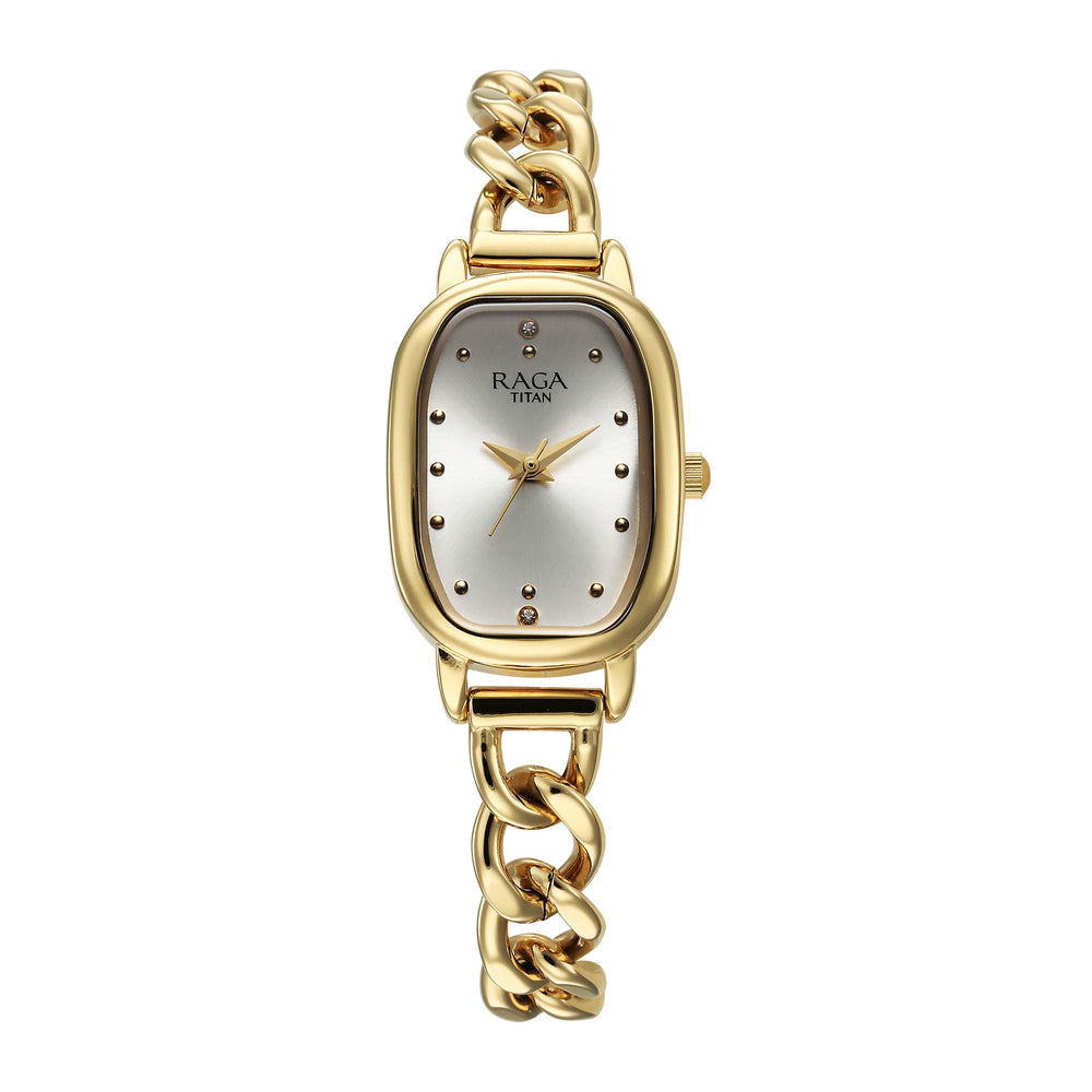 Titan Raga Showstopper 2.0 Strap Material Stainless Steel Dial Colour Gold 95309YM01