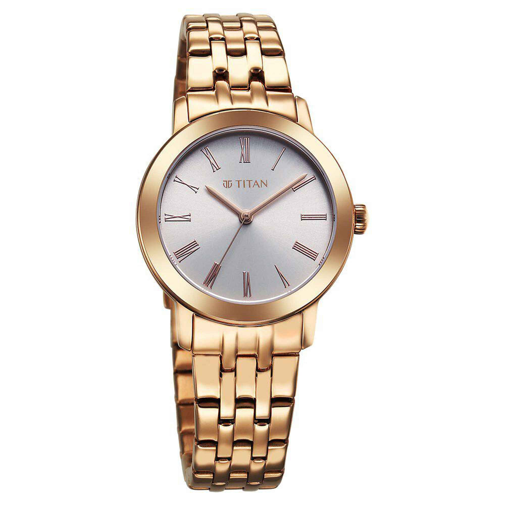 ladies watch in golden color

