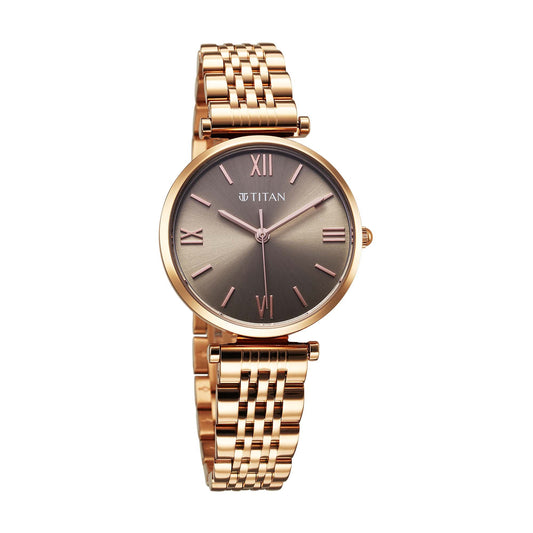 Titan Workmode Quartz Analog Grey Dial Metal Strap watch For Women