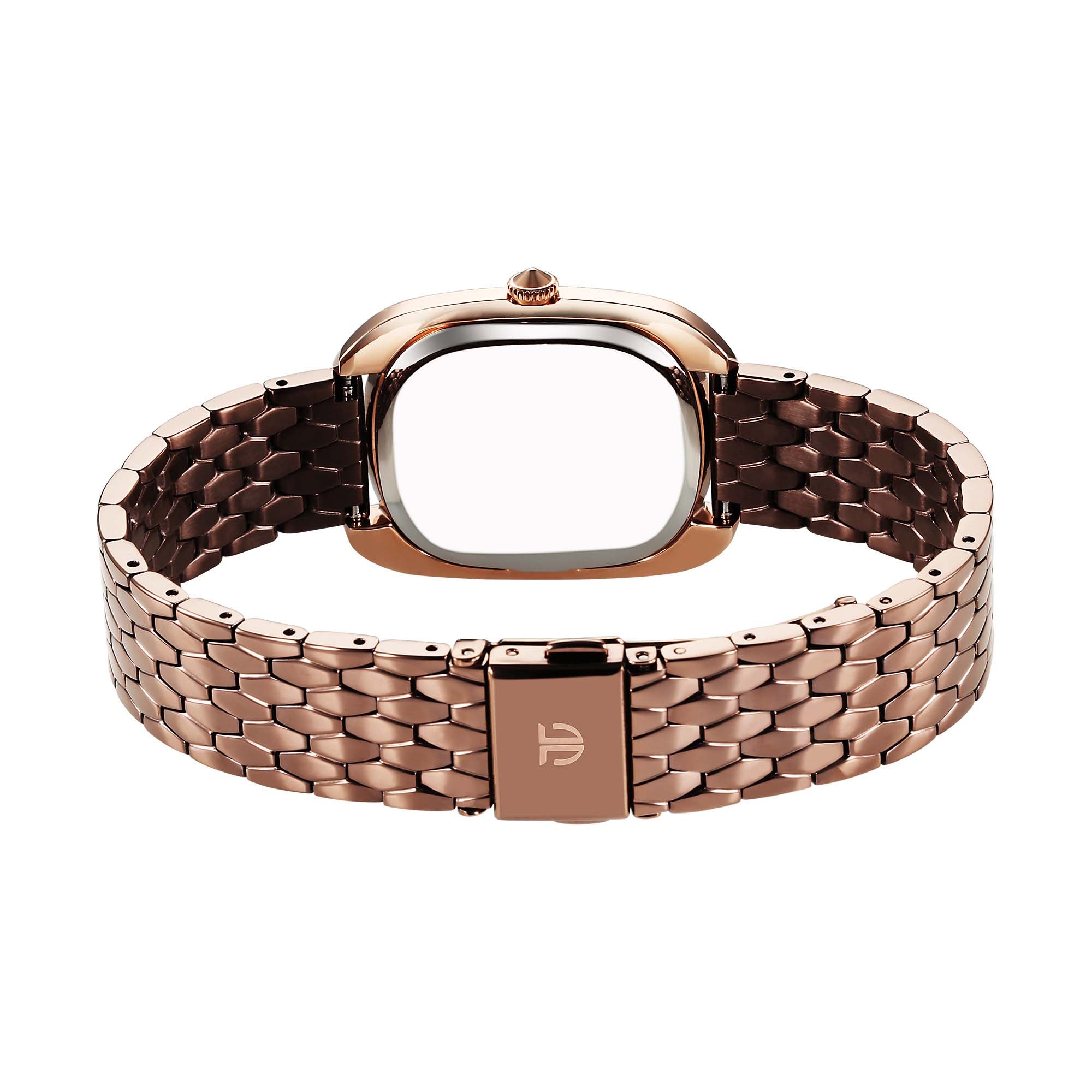 Titan Glamour Quartz Analog Brown Dial Brown Stainless Steel Strap Watch For Women