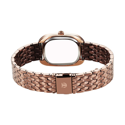 Titan Glamour Quartz Analog Brown Dial Brown Stainless Steel Strap Watch For Women
