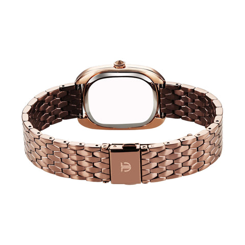 Titan Glamour Quartz Analog Brown Dial Brown Stainless Steel Strap Watch For Women