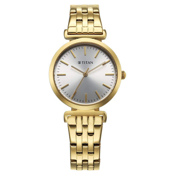 Titan Workmode Quartz Analog Silver Dial Stainless Steel Strap Watch For Women