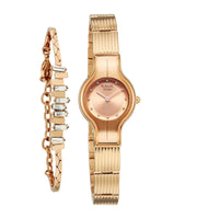 Titan Raga Glimmers Rose Gold Dial Metal Strap Analog Watch for Women