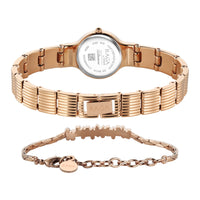 Titan Raga Glimmers Rose Gold Dial Metal Strap Analog Watch for Women