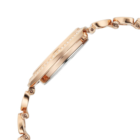 Titan Raga Glimmers Quartz Analog Mother of Pearl Dial Rose Gold Metal Strap Watch For Women 95329WM01F