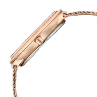 Titan Raga Glimmers Brown Mother of Pearl Oval Dial Rose Gold Metal Strap Analog Watch for Women