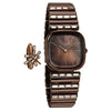 Titan Raga Glimmers Brown Mother of Pearl Square Dial Metal Strap Analog Watch for Women