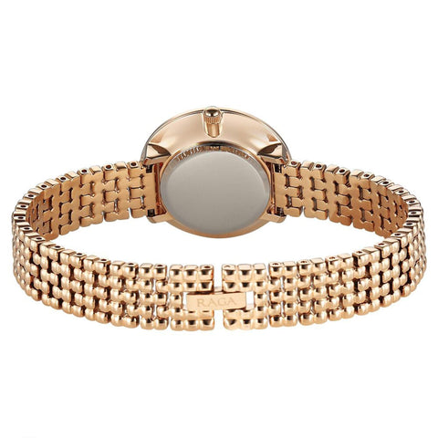 Titan Raga Showstopper Quartz Analog Rose Gold Dial Metal Strap Watch For Women