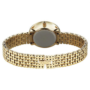 Titan Raga Champagne Rectangular Dial Golden Metal Strap Analog Quartz Watch for Women