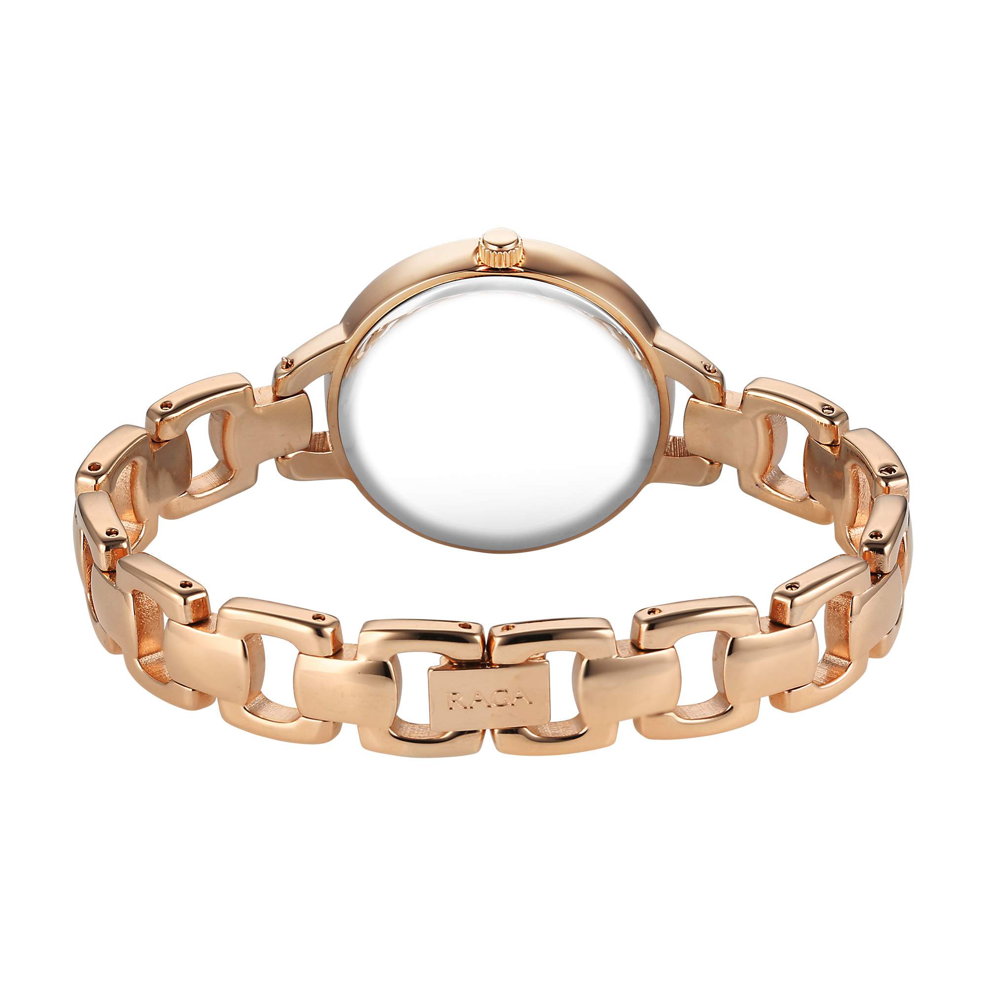 Titan Raga Showstopper Quartz Analog Rose Gold Dial Metal Strap Watch For Women