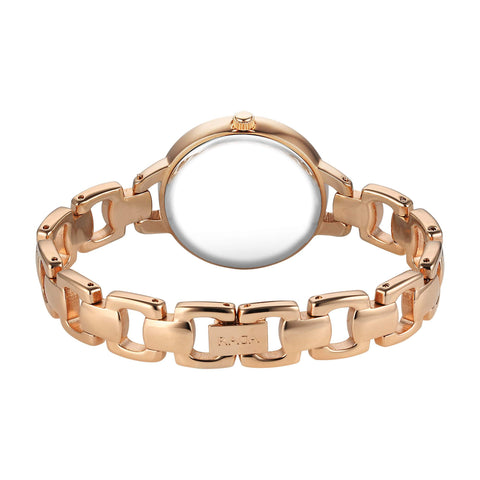 Titan Raga Showstopper Quartz Analog Rose Gold Dial Metal Strap Watch For Women