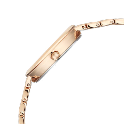 Titan Eminence Quartz Analog Pink Dial Rose Gold Strap Watch For Women