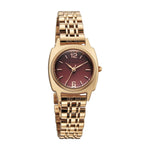 Titan Eminence Quartz Analog Red Dial Rose Gold Strap Watch For Women