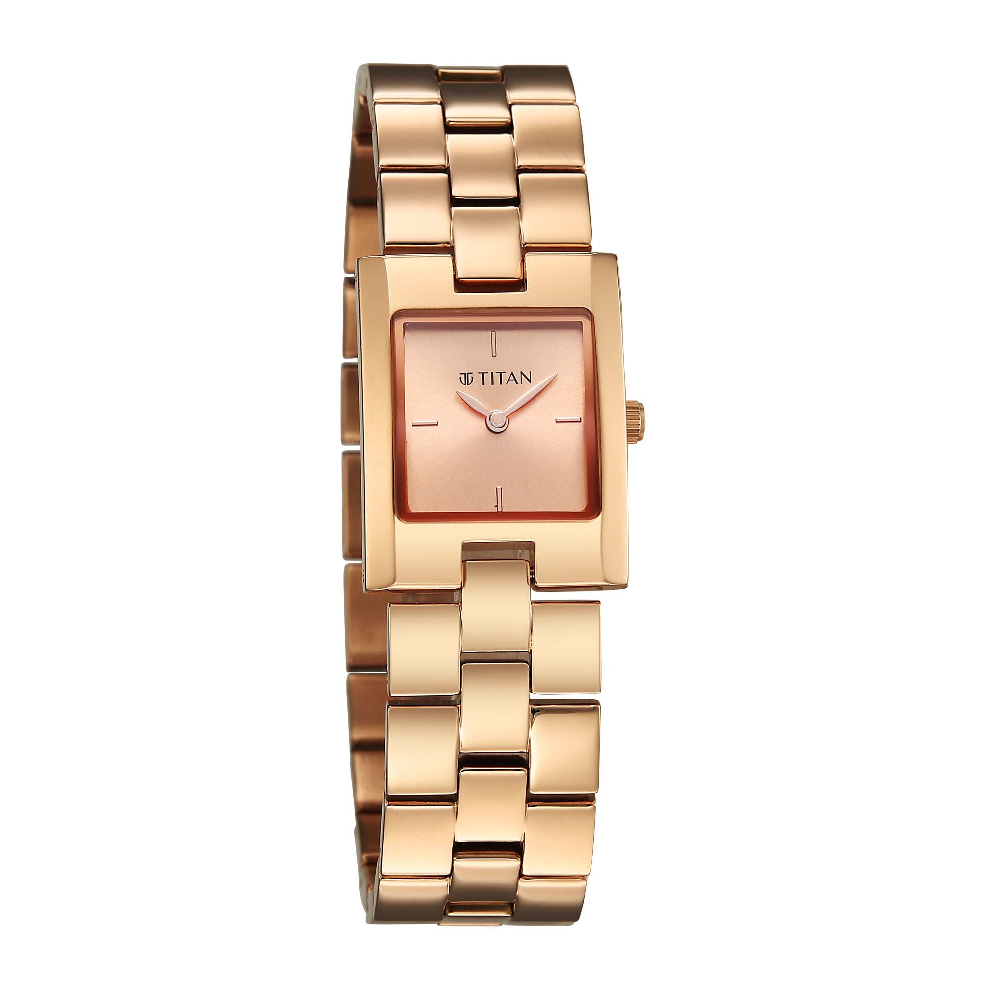 Titan Eminence Quartz Analog Rose Gold Dial Rose Gold Strap Watch For Women