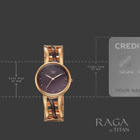 Titan Raga Brown Dial Two Toned Metal Strap Analog Watch for Women
