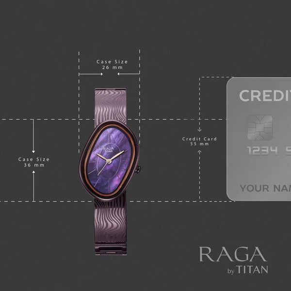 Titan Raga Purple Special Dial Metal Strap Analog Watch for Women