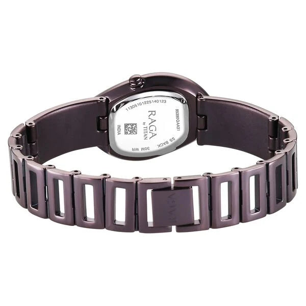 Titan Raga Purple Special Dial Metal Strap Analog Watch for Women