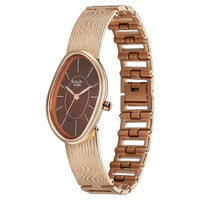 Titan Raga Brown Special Dial Rose Gold Metal Strap Analog Watch for Women