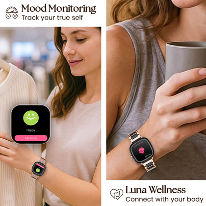 Titan AiRA Women Smartwatch 1.70" inch AMOLED Display, AI Chat, Functional Crown, 24/7 Health Suite, Luna Wellness