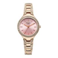 Titan Raga Pink Dial Rose Gold Metal Strap Analog Watch for Women