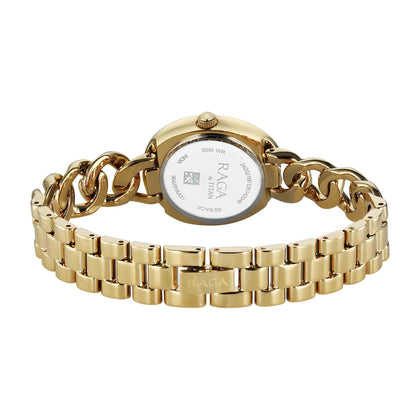 Titan Raga Blue Special Dial Gold Metal Strap Analog Watch for Women