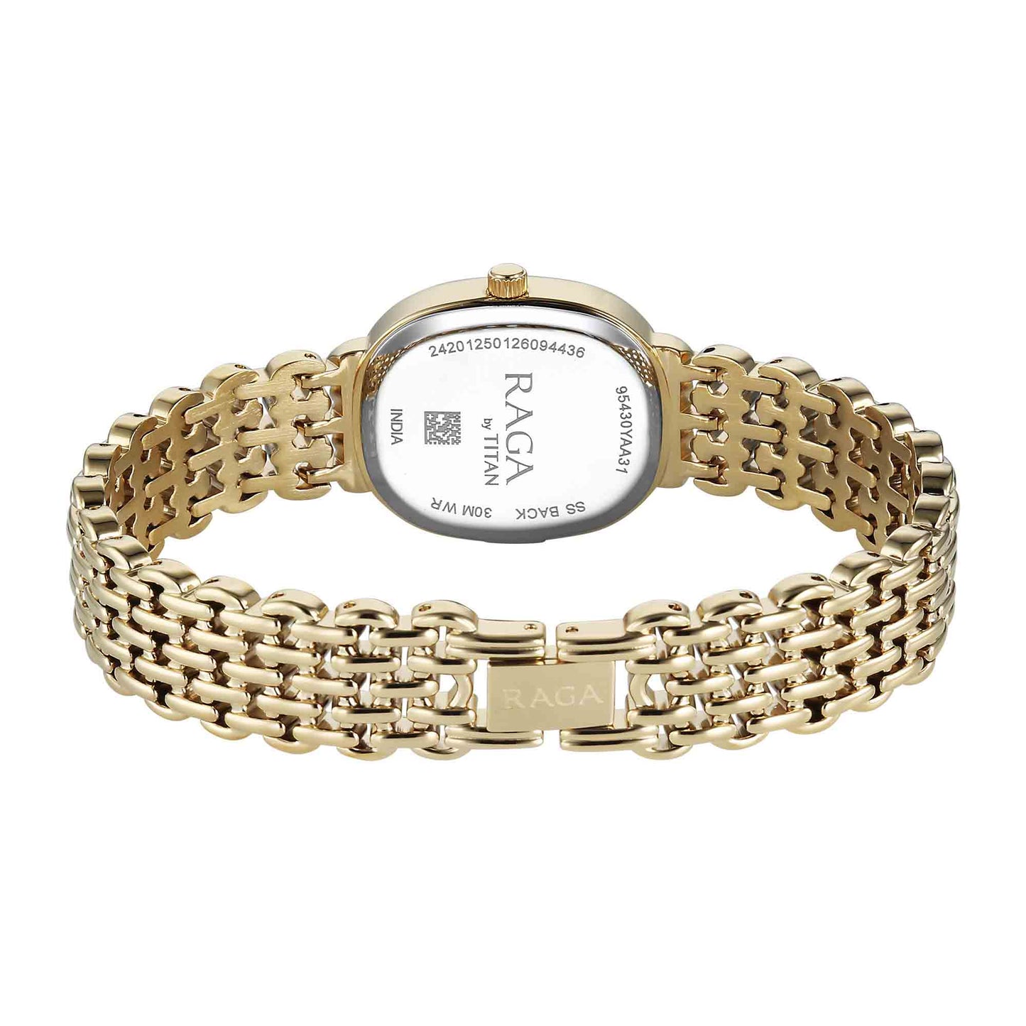 Titan Raga Blue Special Dial Gold Metal Strap Analog Watch for Women