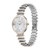 Titan Raga Silver Dial Two Toned Metal Strap Analog Watch for Women