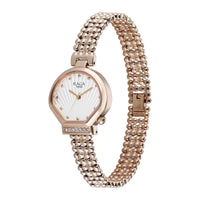 Titan Raga White Special Dial Rose Gold Metal Strap Analog Watch for Women