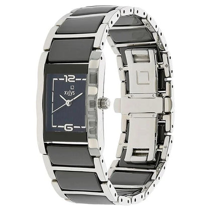 Xylys Quartz Analog Black Dial Stainless Steel & Ceramic Strap Watch for Women
