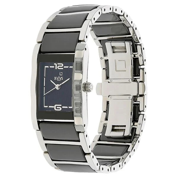 Xylys Quartz Analog Black Dial Stainless Steel & Ceramic Strap Watch for Women